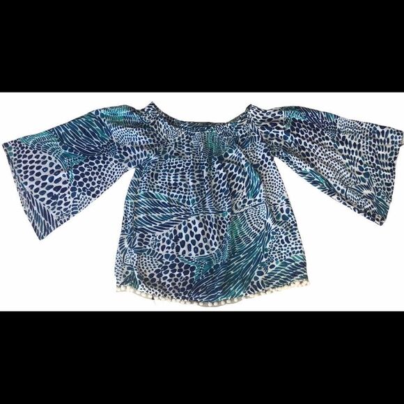 Bright Lilly Pulitzer Off the Shoulder Blouse Med - Picture 4 of 7